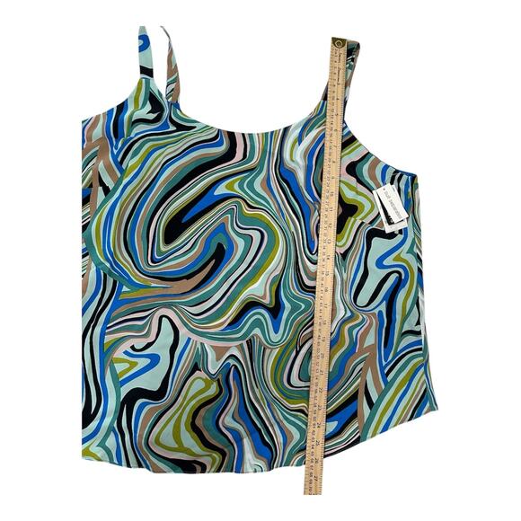 Bar III Plus Size Scoop-Neck Sleeveless Top Blue Combo‎ Size 1X - Picture 9 of 12